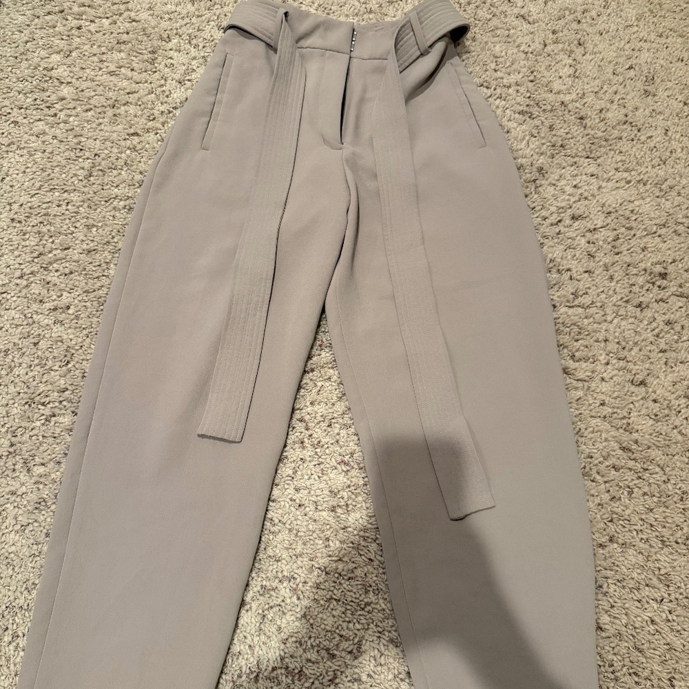 Aritzia Wilfred Women's Size 8 Tie-Front High-Waisted Crepe Pant Taupe